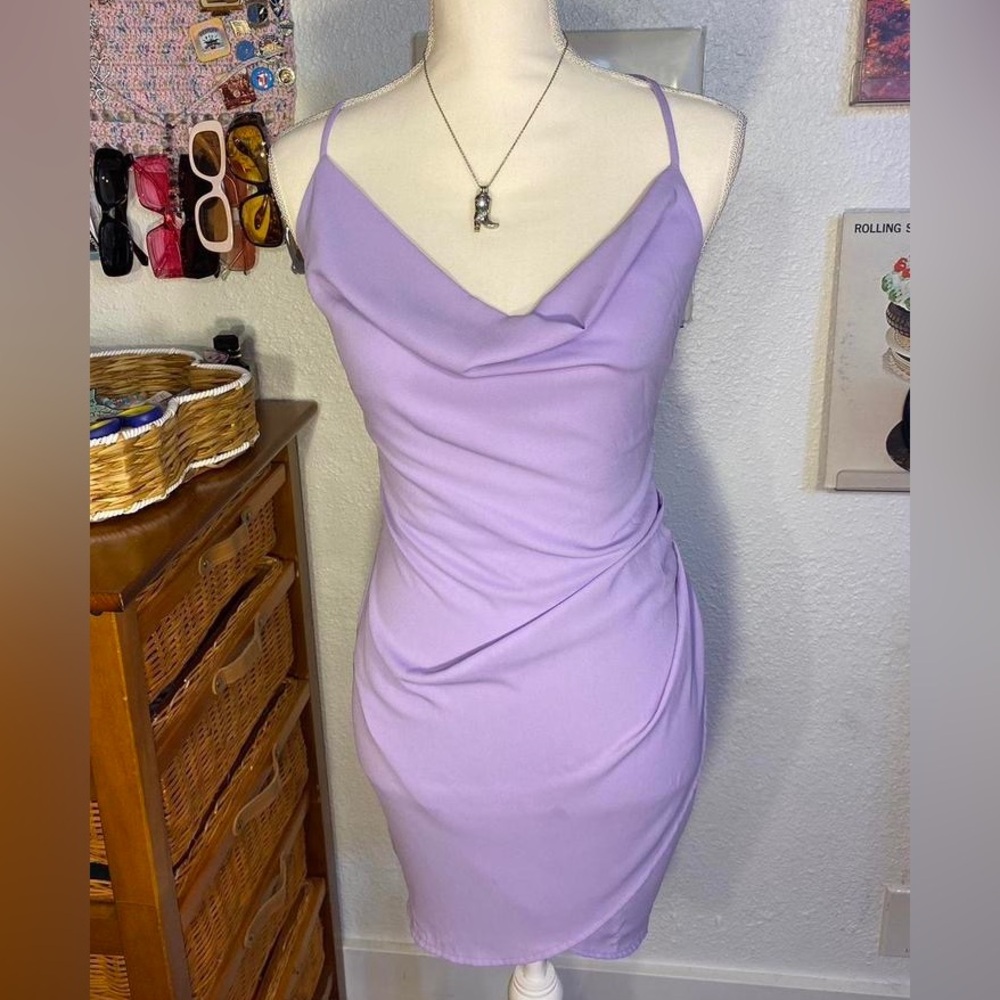 Lavender Lucy in the Sky Spaghetti Strap Dress